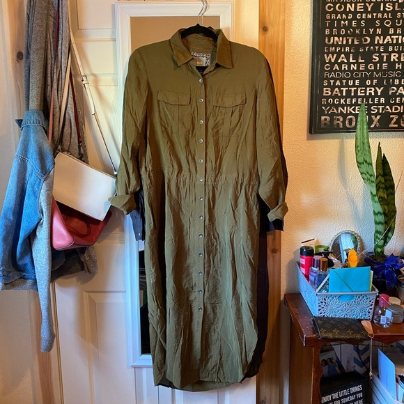 Anthropologie Dresses & Skirts - NWOT Anthropologie Maeve Midi Shirt Dress Green